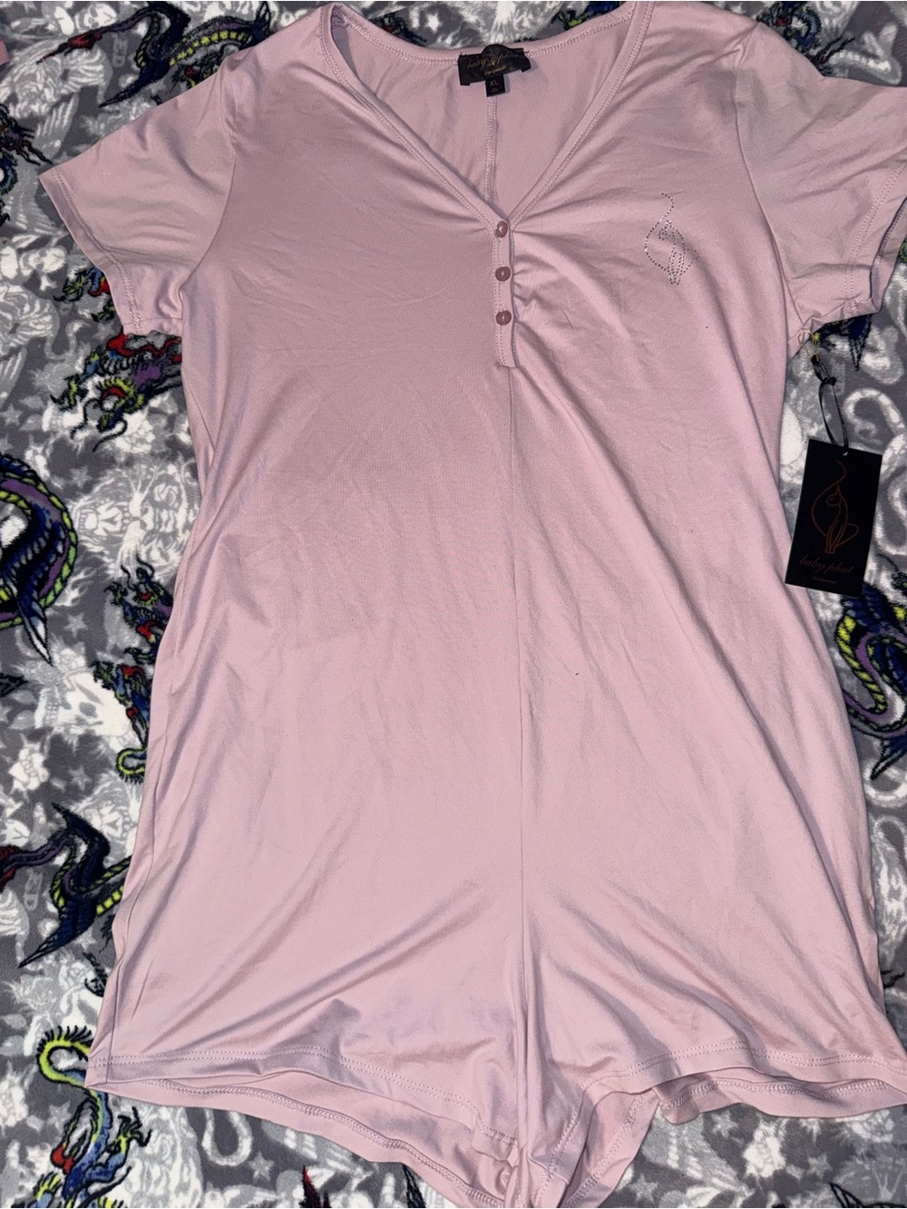 Baby Phat Light Pink Short Sleeve Pajamas Romper